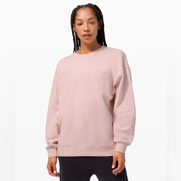 lululemon athletica Tops Lululemon Perfectly Oversized Crew Sweatshirt In Feather Pink Poshmark